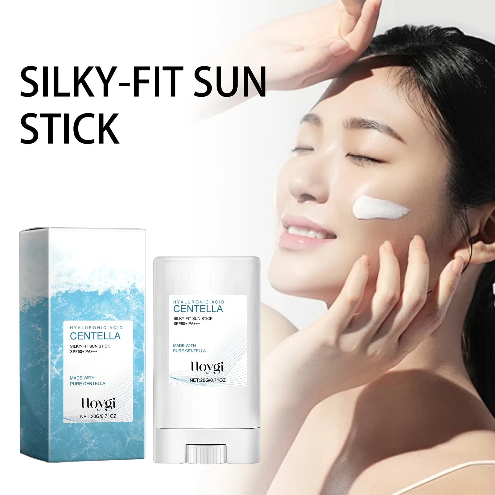 Hoygi 20g Lozione solare all'acido ialuronico Idratante Levigante Prevenire la protezione UV Pelle Crema solare schiarente non grassa