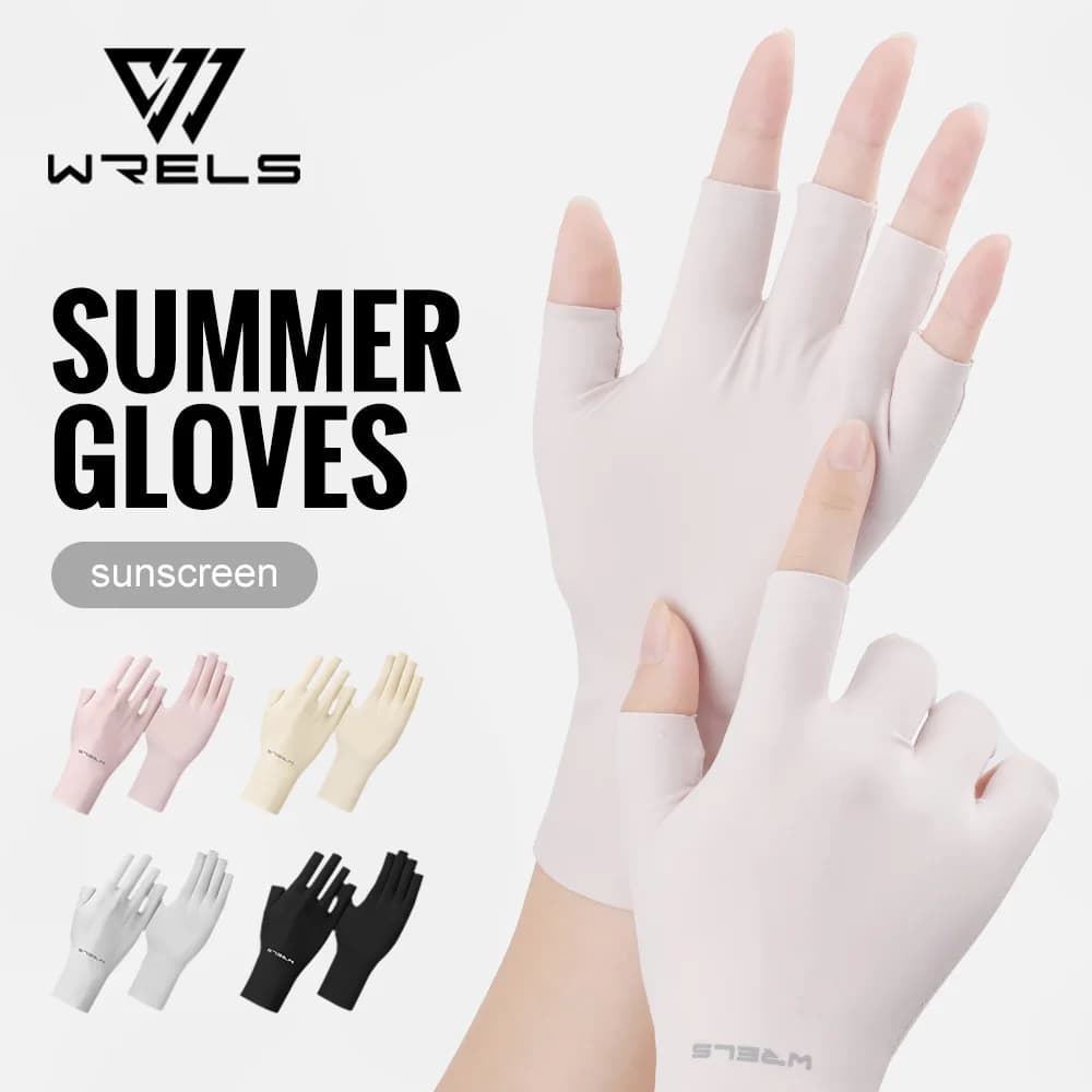 WRELS UV Protective Gloves without fingers Anti-slip Protective Gloves from Riding Summer Gloves from Outdoor UV Protection Gloves for Girls for Gel Manicure
