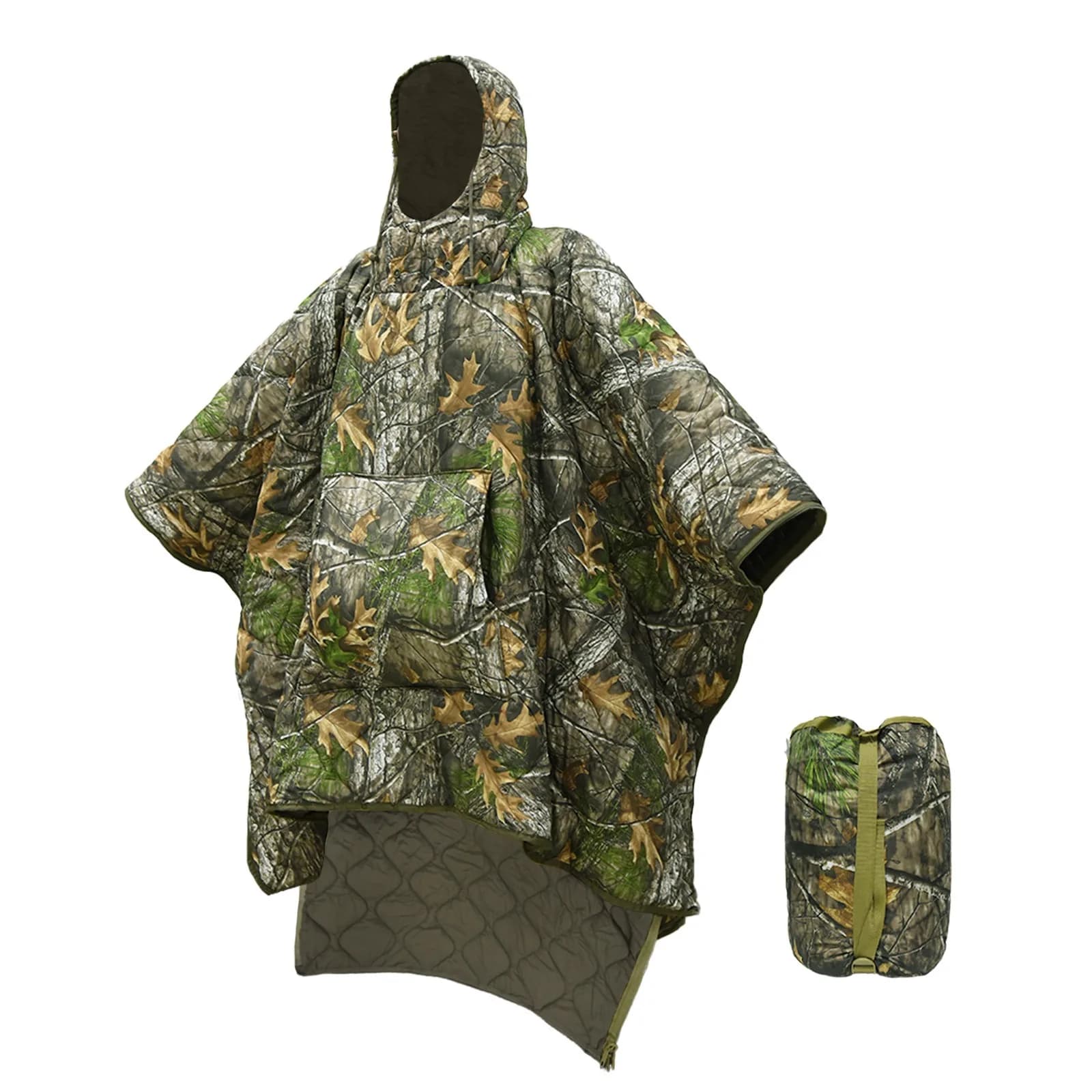 Coperta con cappuccio mimetica Real Tree con maniche Copertura con cappuccio da viaggio invernale Mantieni calda la coperta antistatica per la coperta indossabile per PC