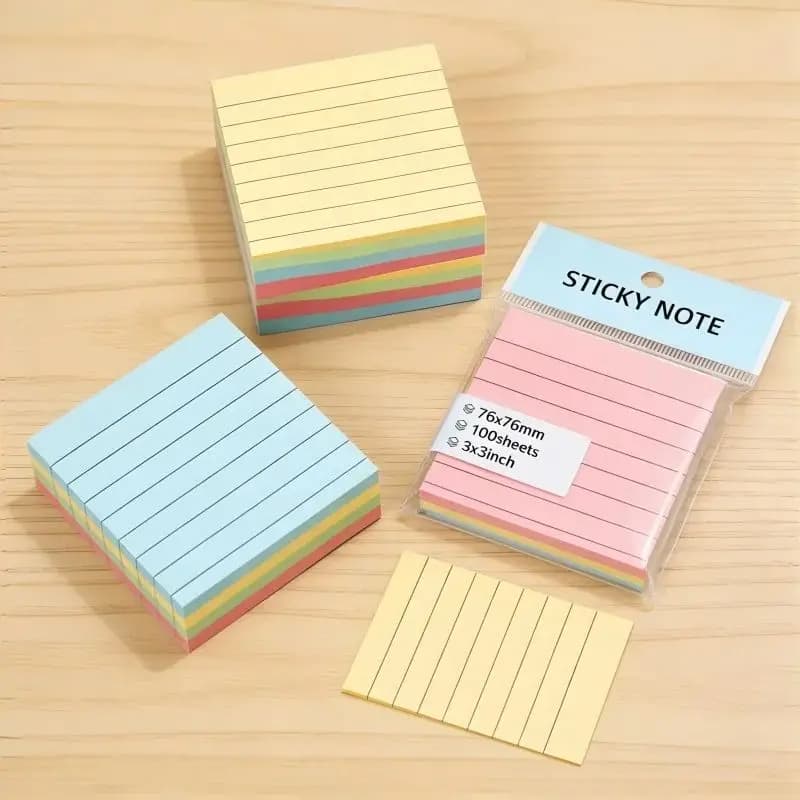 Blocchetti Adesivi a Righe Assortiti, Confezione da 3, per Casa e Scuola ​ – Fun Accents Color Coding: Codifica a colori per progetti artistici scolastici per bambini, pratici e facili da applicare