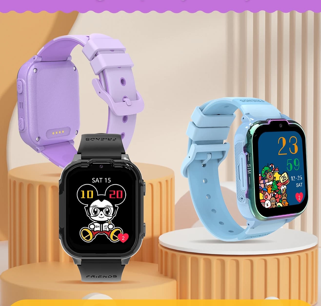 Orologio intelligente per bambini 4G per bambini Orologio con scheda SIM Chiamata telefonica Posizionamento GPS Chiamata SOS con un tasto Videochiamata Batteria grande DH20
