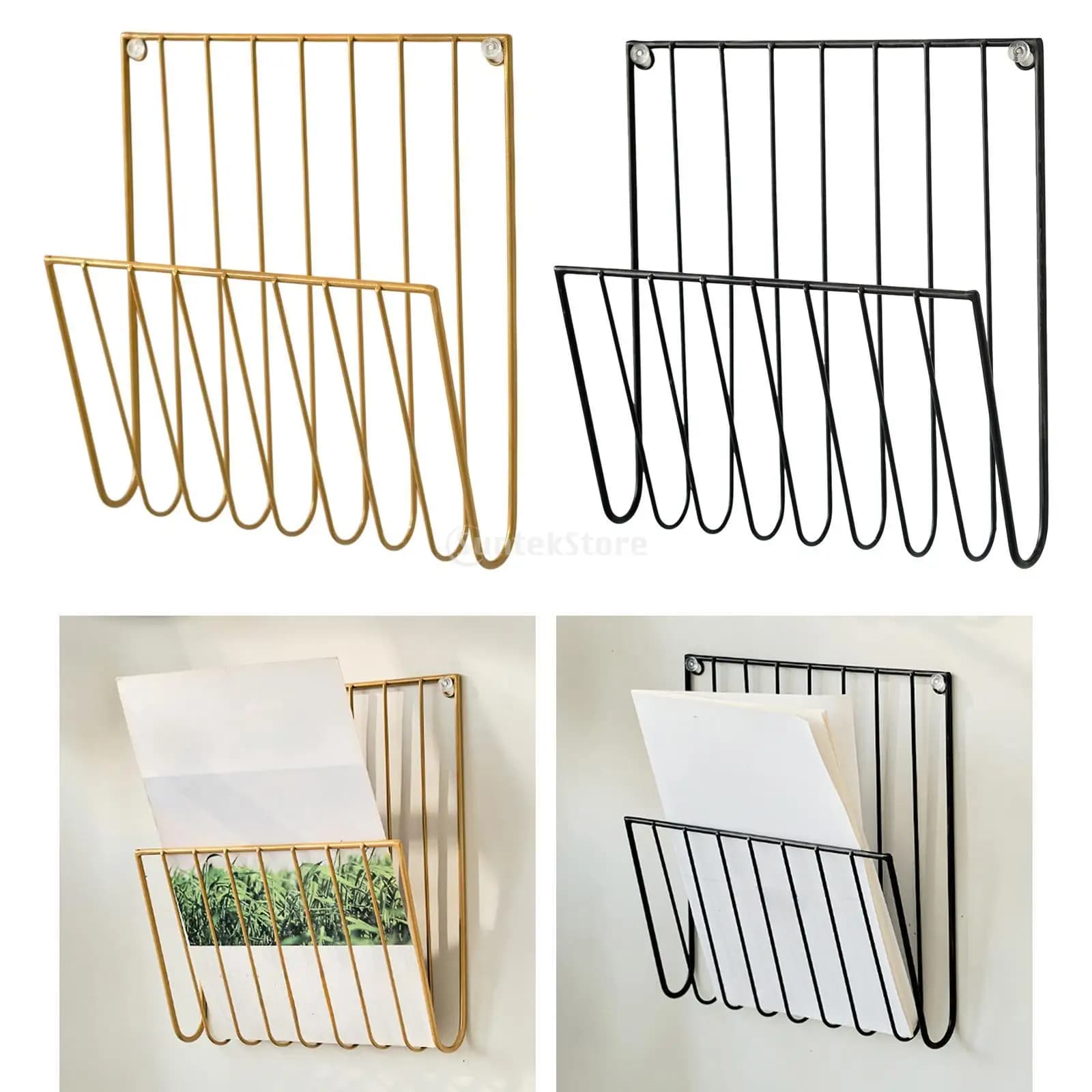 Wall Mounted File Holder Versatile Magazine Rack for Letters files Envelopes Iron Mail Organizer Storage Magazines Folders