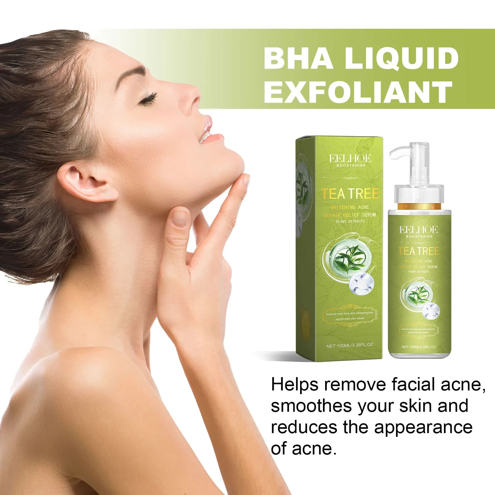 EELHOE Tea Tree Essense for treatment A-Cne Oil control at vitamin C Feed the outline of the face Light the skin pores Siero Refinant