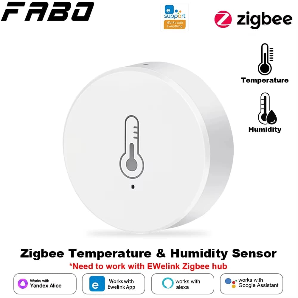 Ewelink ZigBee Intelligent Thermometer Controller Temperature Humidity Sensor Battery Powered APP Control for Alexa Google