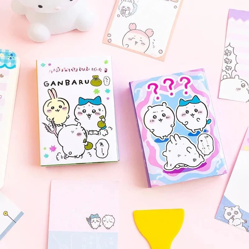 Kawaii Ckw Foldable Sticky Notes Cute Character Memo Pad Portable 6-fold Notepad for Daily Use