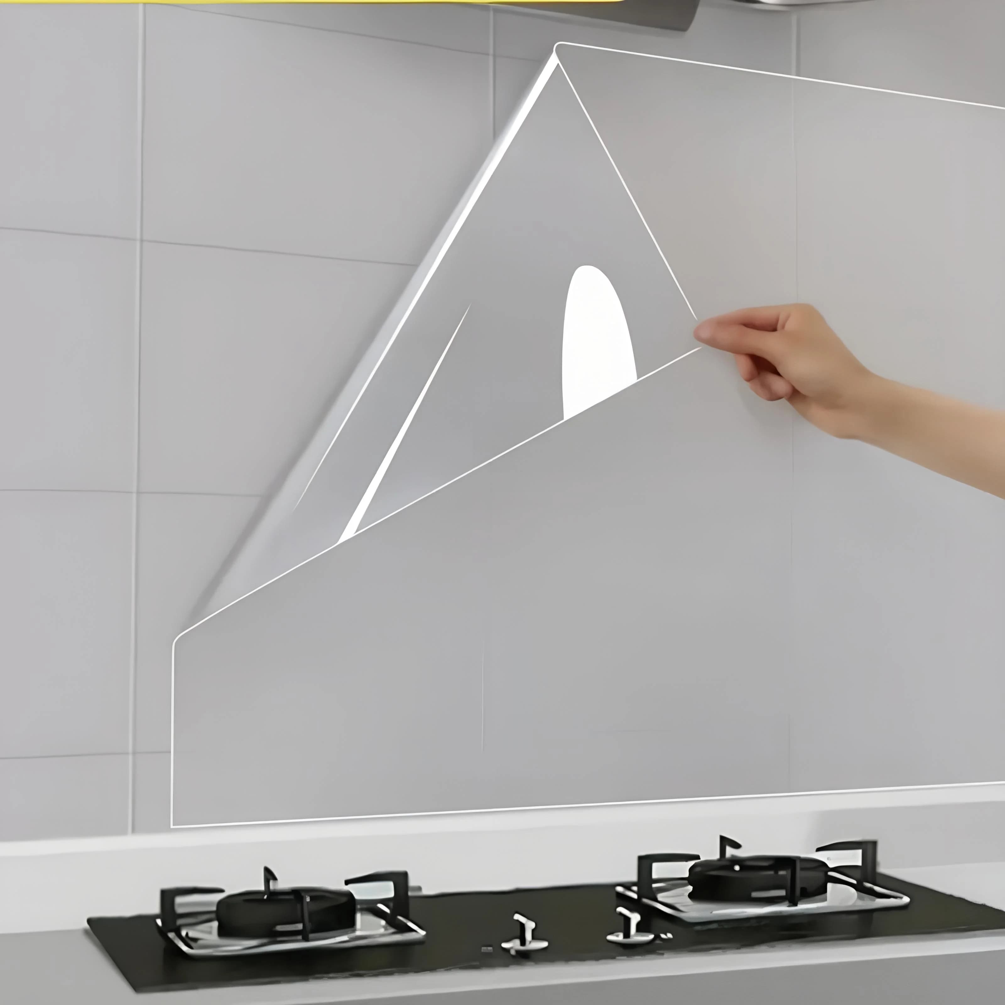Wall sticker for kitchen stove with waterproof transparent static wallpaper and high temperature resistant 45 cm oil resistant
