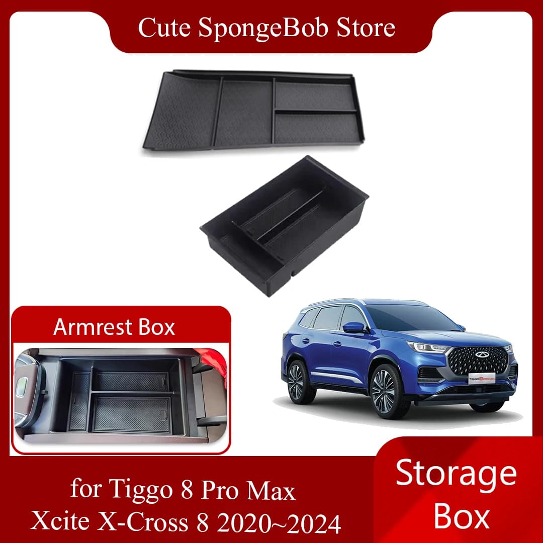 Scatola di immagazzinaggio per auto per Chery Tiggo 8 Pro Max Plus Xcite X-Cross 8 2020 ~ 2024 2021 Bracciolo Console centrale Organizer Vassoio Accessori