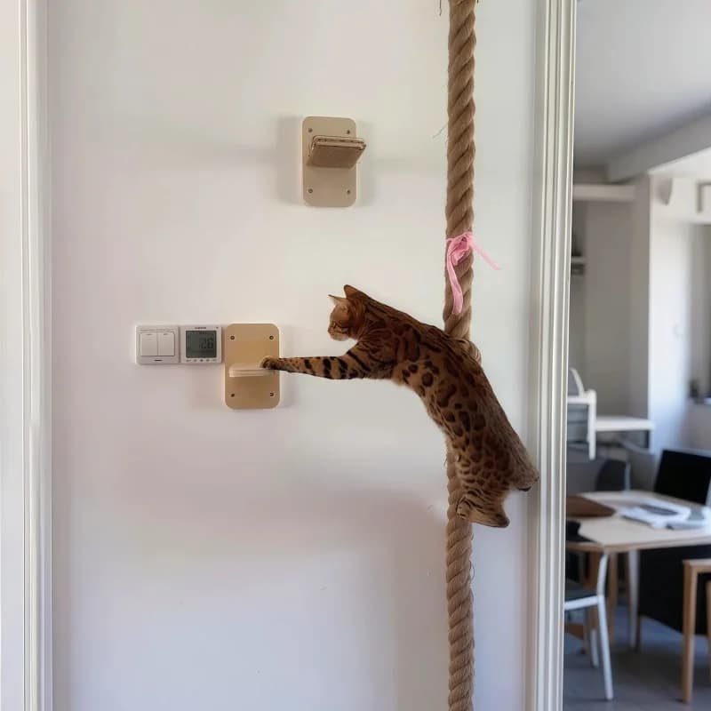 Climbing rope for cats mounted on the wall Steps for kittens Jumping step for pets for paws grinding Graffi for kittens mounted on the wall
