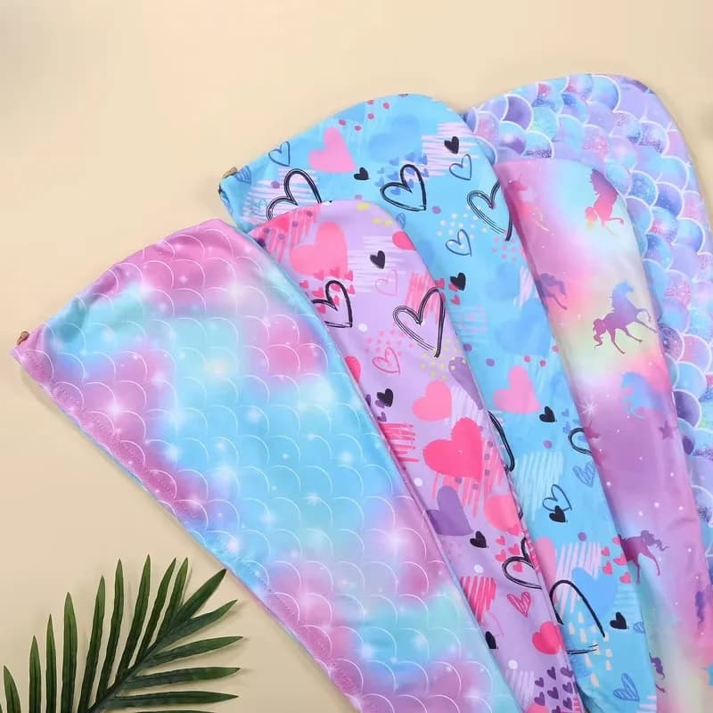 Fast drying baby hair dryer that absorbs water, woman adult shower head with digital print, towel to dry hair