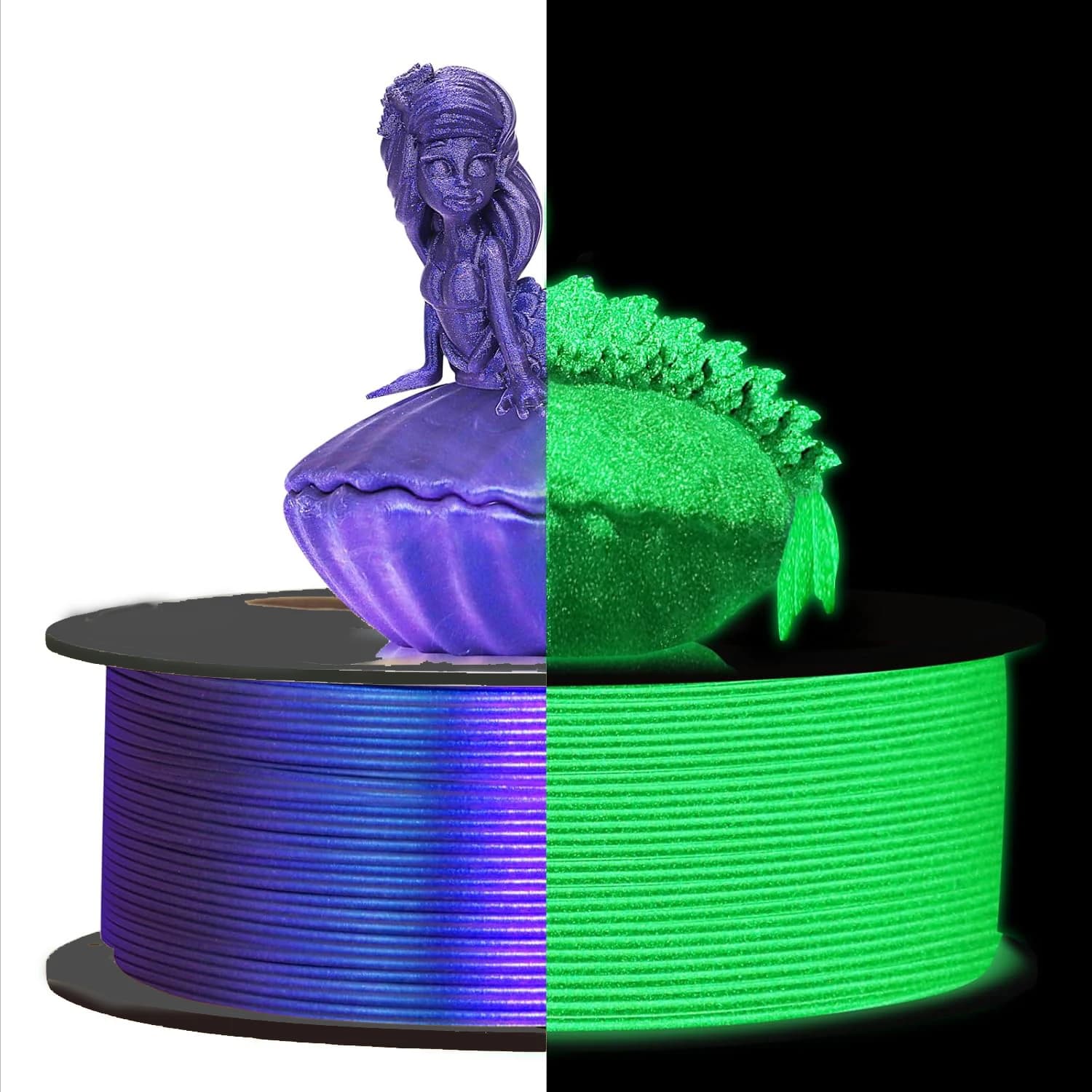 Chameleon PLA 3D Printer Filament, 1.75mm Singing Filament, Change Color with Light and Angles, 250G/500G Spool