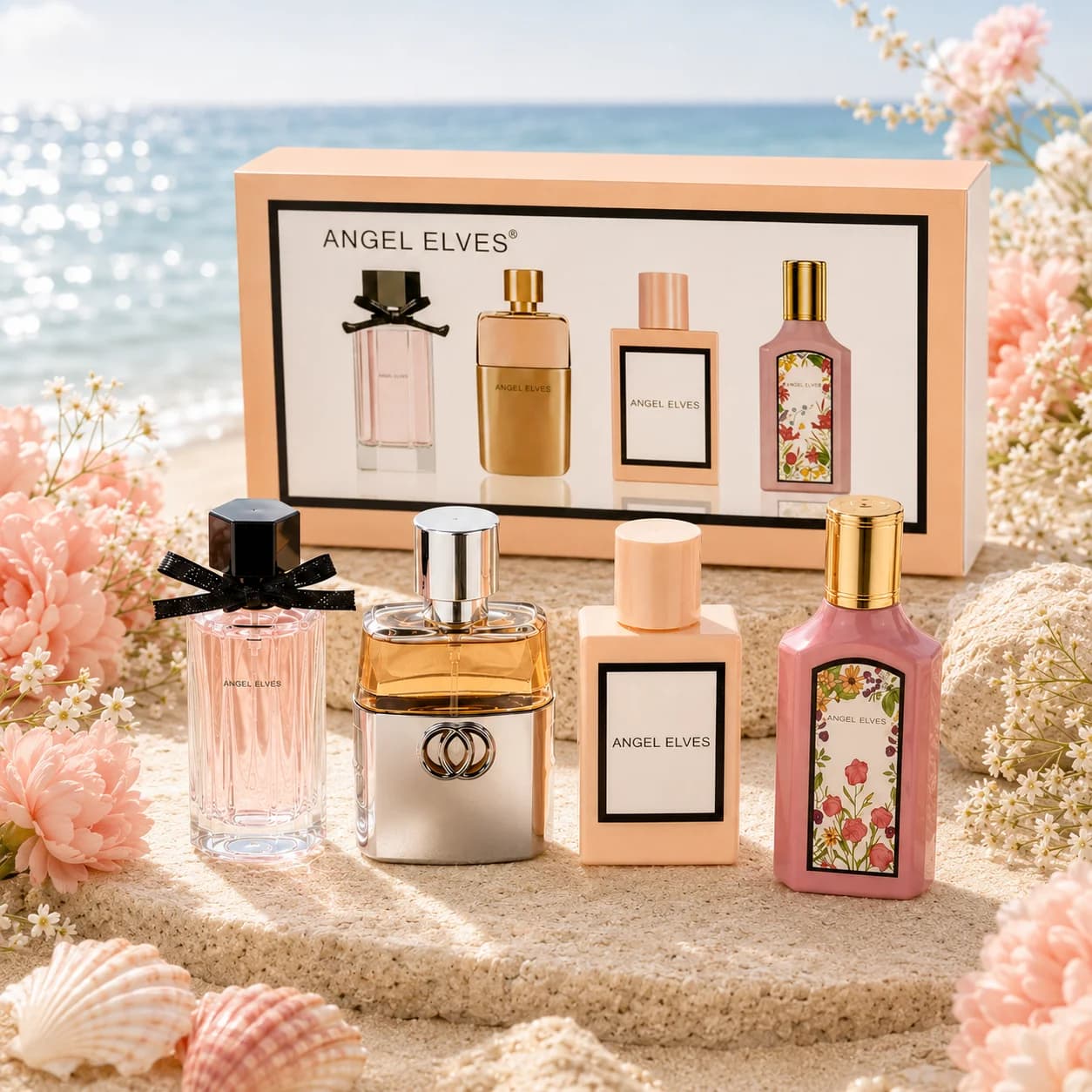 4Pcs Women Eau De Parfum Set Floral Woody Fruity Scent Fragrance Spray Kit Long Lasting Portable Perfume Collection Gift Set for Daily Dating Party