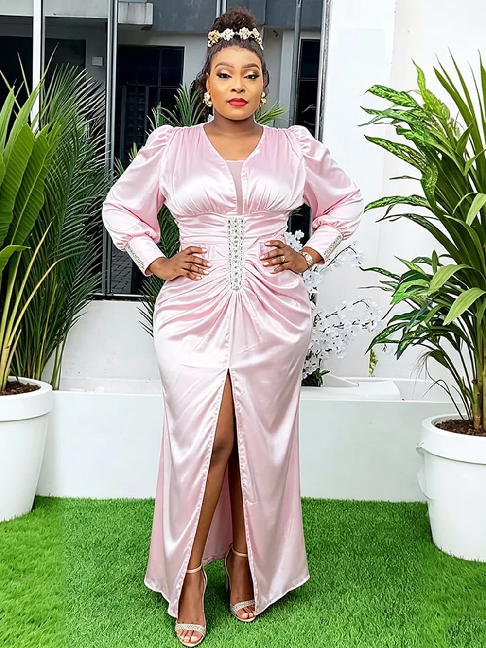 2026 Donne Festa di Nozze Vestito Da Promenade di Lusso Del Diamante Aderente Maxi Abiti Africano Dashiki Ankara Abbigliamento Dubai Turchia Caftano Abaya