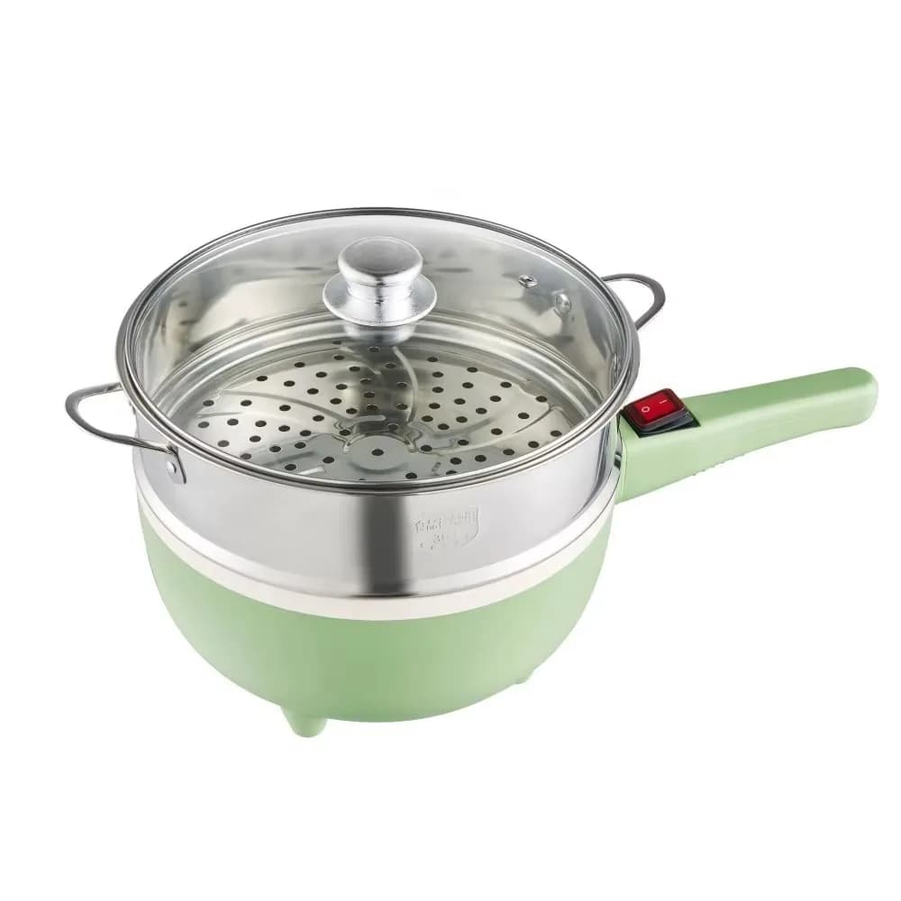 Fornello Elettrico Portatile Antiaderente, Mini Padella Riscaldante Multifunzione, Cuociriso e Vaporiera per Auto