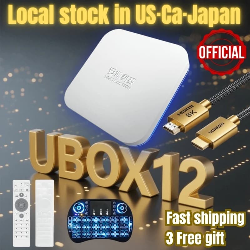 [Originale] NUOVO ARRIVO 2026 UBOX 12, box TV Android sbloccato, il migliore set-top box, aggiornato da UBOX 11, per Regno Unito, Canada, Giappone, Stati Uniti, Corea