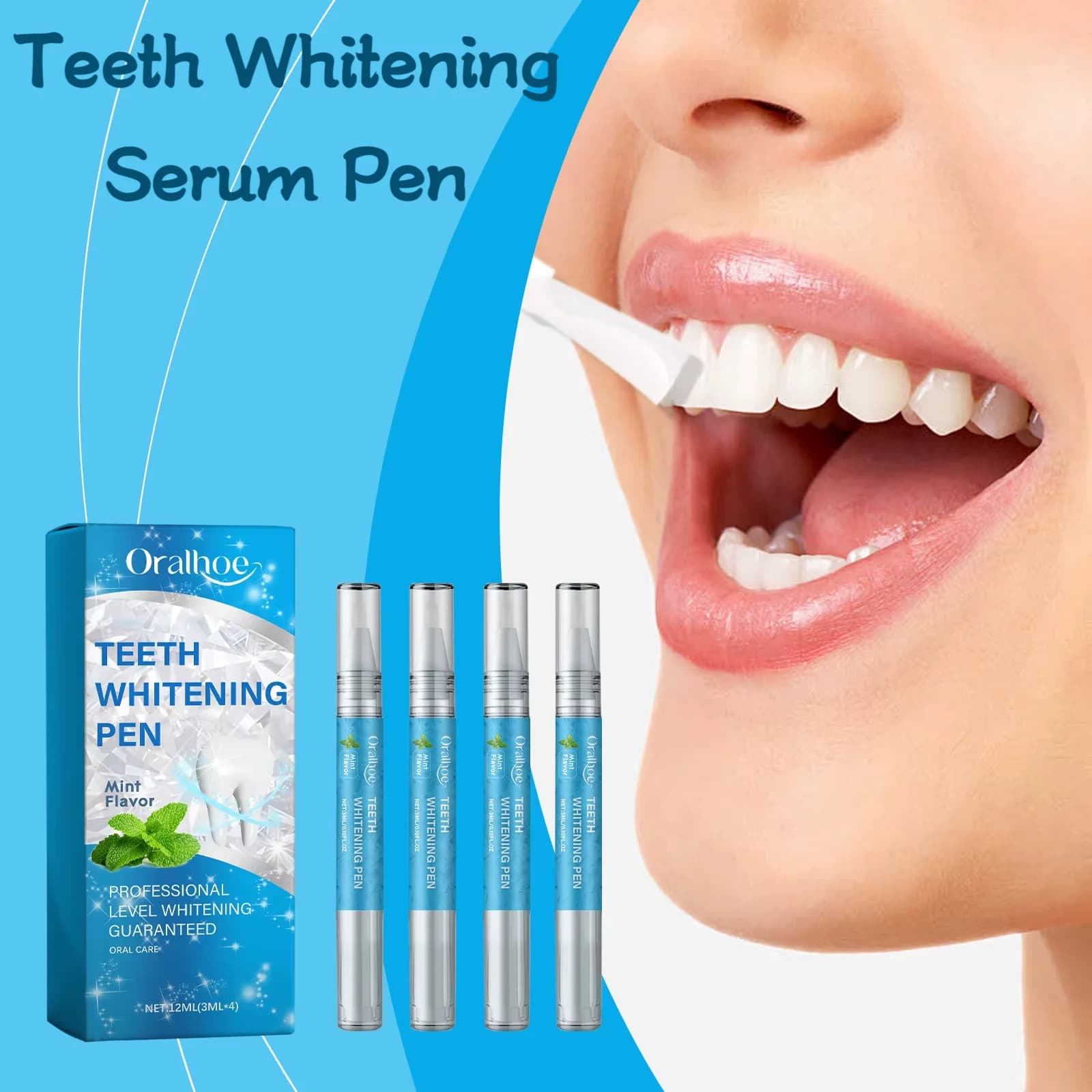 Oralhoe 12ml Penna Sbiancante Dei Denti Siero Riparazione Delle Gengive Cura Rimuovere Le Macchie Igiene Orale Alito Fresco Sorriso Istantaneo Sbiancamento Dei Denti Gel