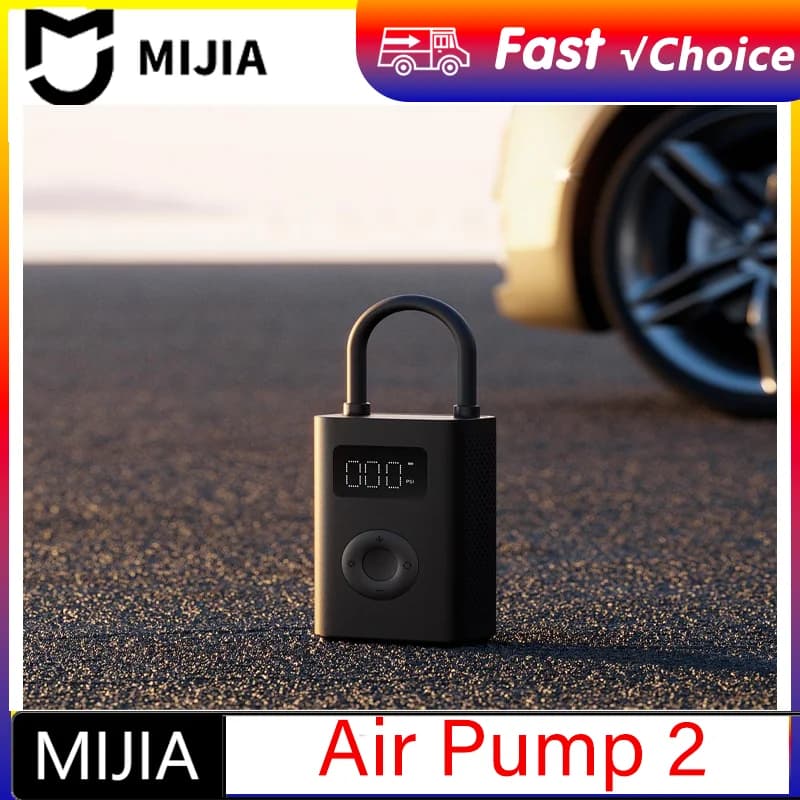 Mijia Air Pump 2 25%Speed Boost Mini Portable Electric Air Compressor Treasure 150PSI Type-C LED Multitool Inflator Chinese