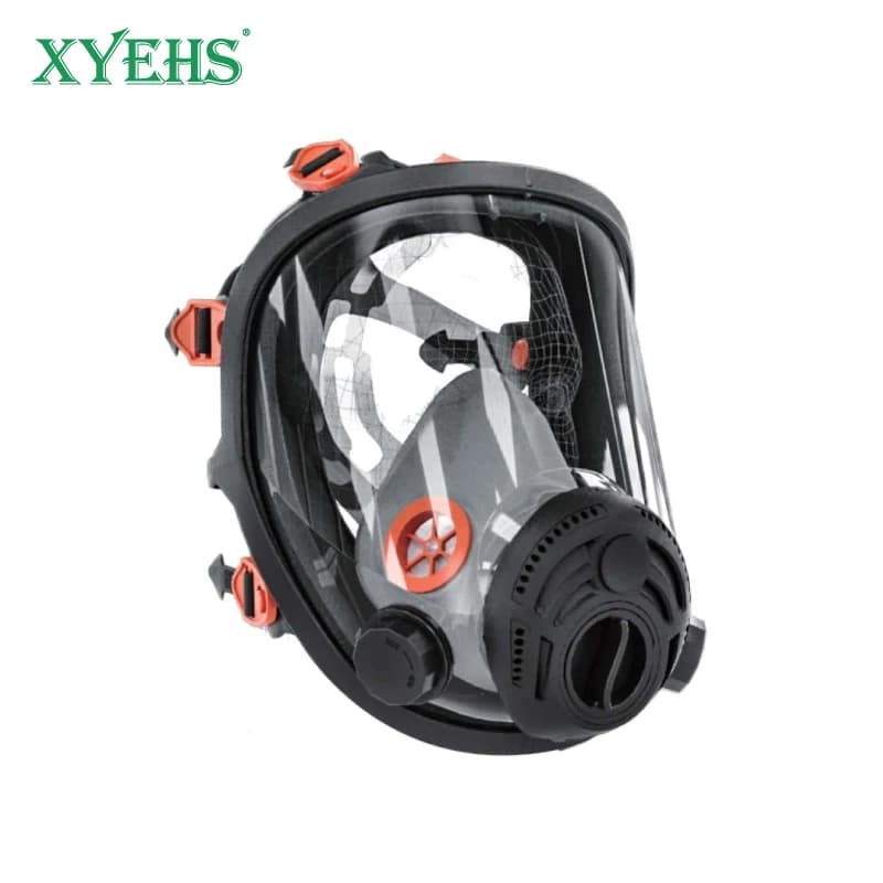 XYEHS Full Face Gas Dust Mask Respirator (Mask Only), Anti-Fog Polycarbonate Visor Facepiece Protector Super Wide Clear Vision