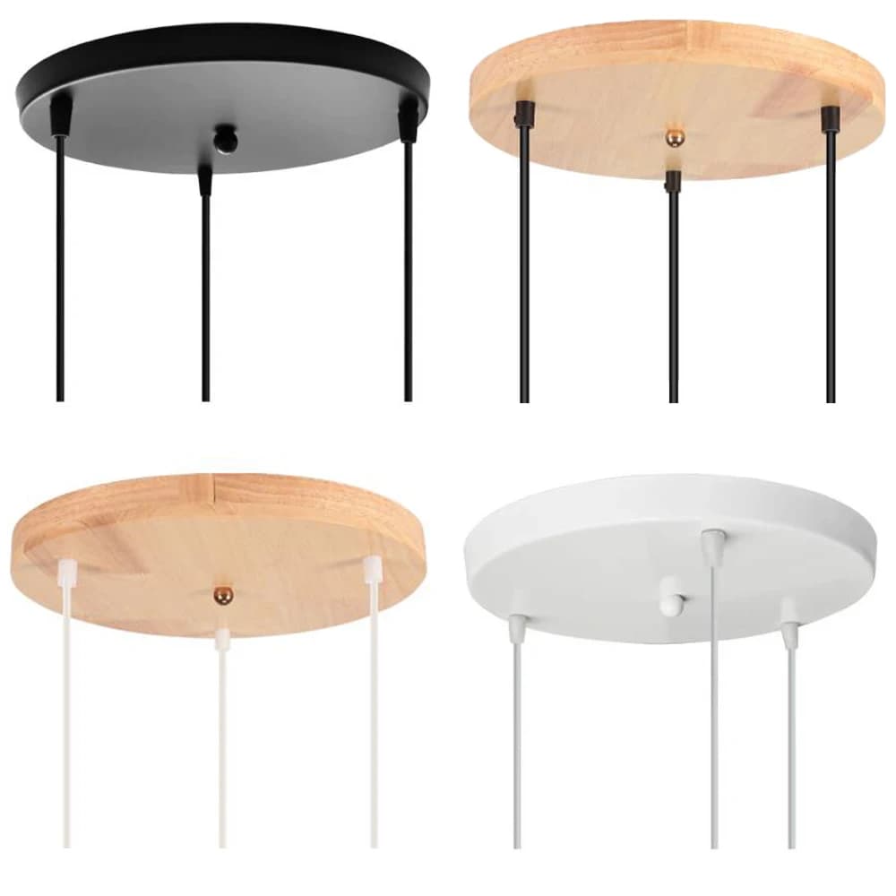 Kit baldacchino per illuminazione a soffitto Accessori per copertura piastra lampada a sospensione a 3 fori fai-da-te Base per piastra rotonda per soffitto Lampadario