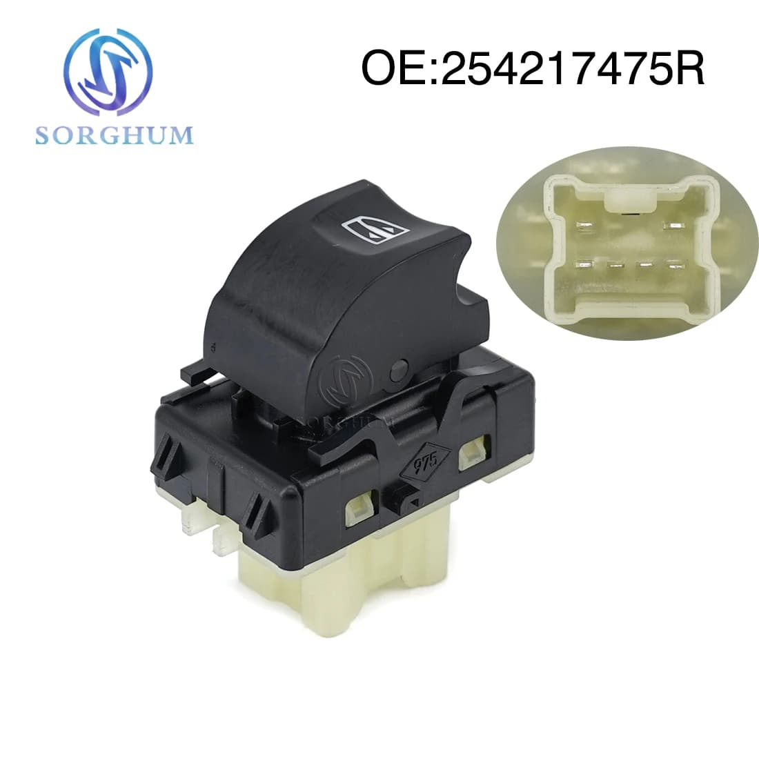 Sorgo Power Master Finestra di Controllo Interruttore Pulsante Singolo Per Renault Captur Clio Sandero Dacia Logan Lodgy 254218614 R. R. 254217475 R. R.