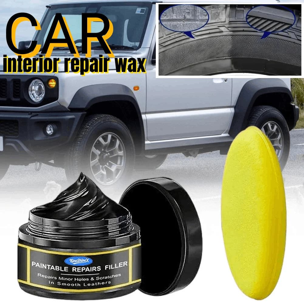 Cera Riparatrice per Interni Auto, Pasta Riparatrice per Similpelle per Volanti e Sedili Auto, Ripristina Crepe, Rimuove Graffi e Ossidazione