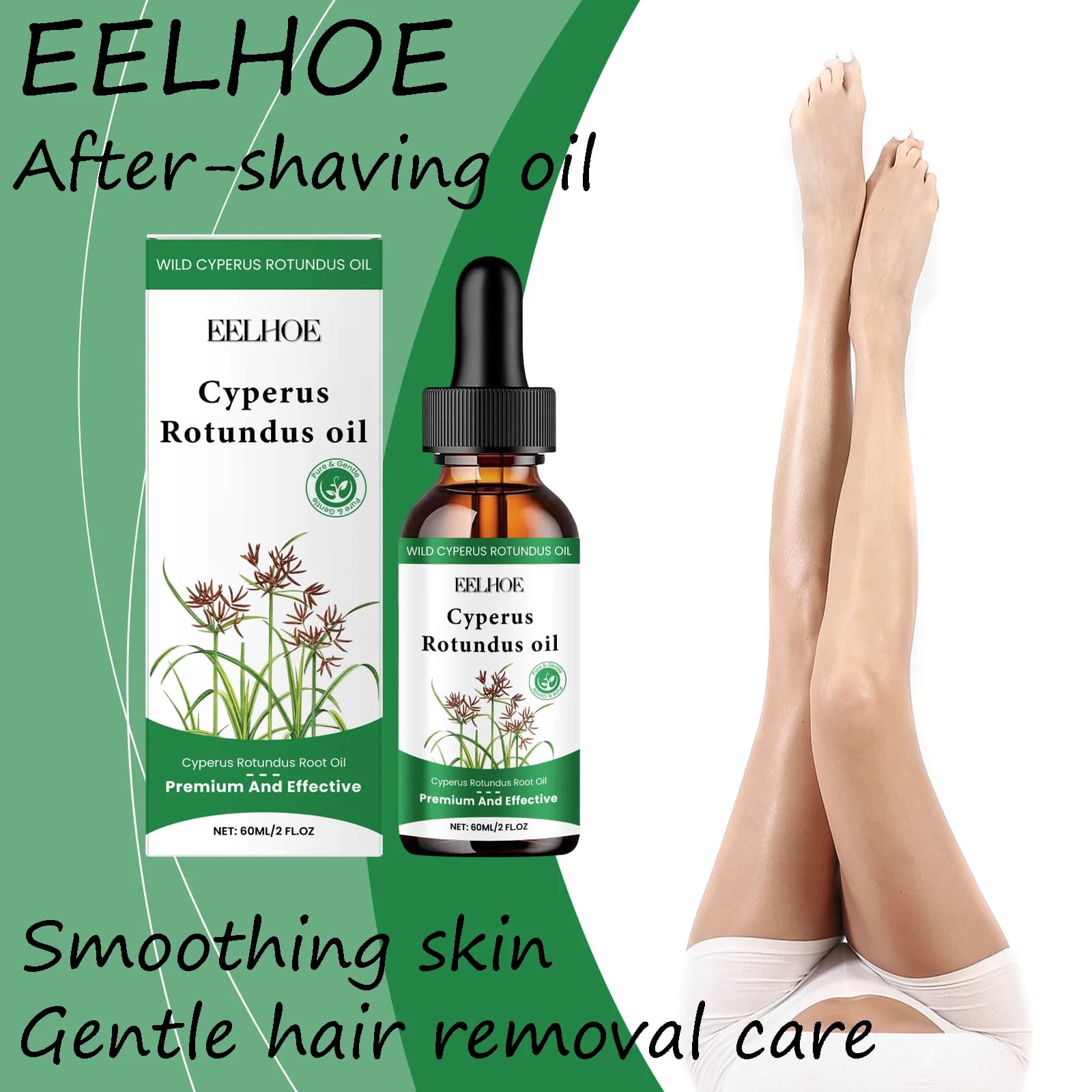 Olio naturale di cicperus rotondi Olio per la cura della depilazione delicata Idratare Levigante Sollievo Inconforto Olio essenziale post-rasatura per il corpo