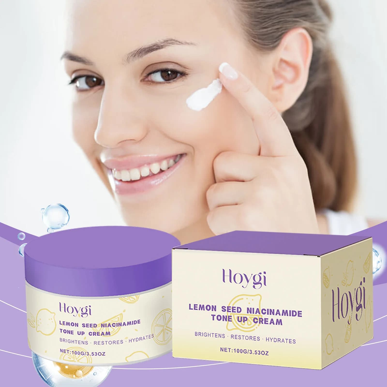 Hoygi 100g Semi di Limone Nicotinamide Crema Per Il Viso Idratazione Profonda Tenera Cura Della Pelle Idratante Migliora La Pelle Secca Incandescente Crema Per Il Viso