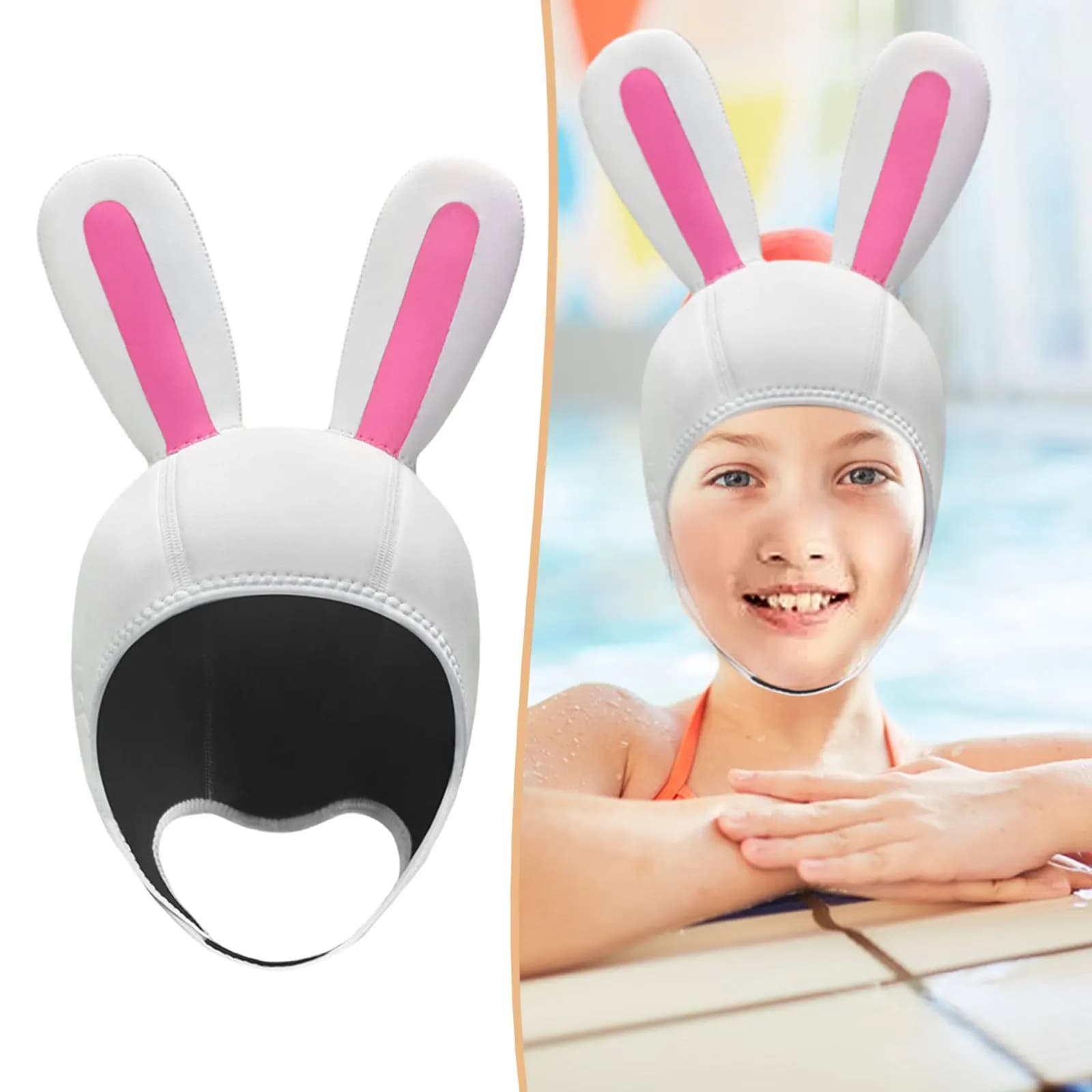 Underwater diving cap, waterproof, comfortable, for adults, swimming cap, swimming cap with adjustable strap for kayaking, swimming, canoeing