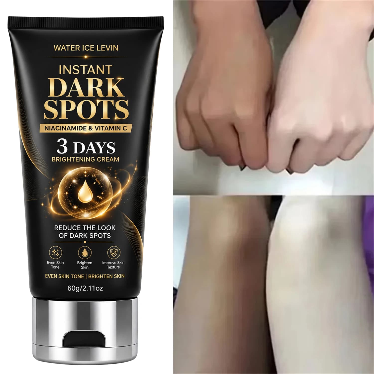 Water Ice Levin Niacinamide Vitamin C Brightening Cream Improve Dark Spots Even Skin Tone Moisturizing Face Cream 60g