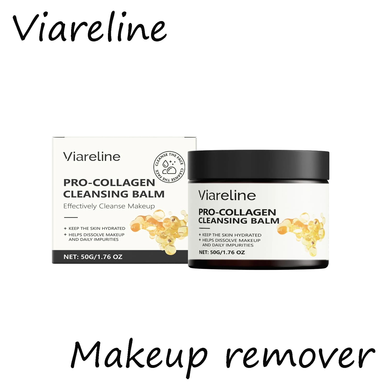 Collagen Face Makeup Remove Cream Gentle Cleansing Non-irritating Quick Dissolution Makeup Refreshing Oil Control Face Makeup Remove