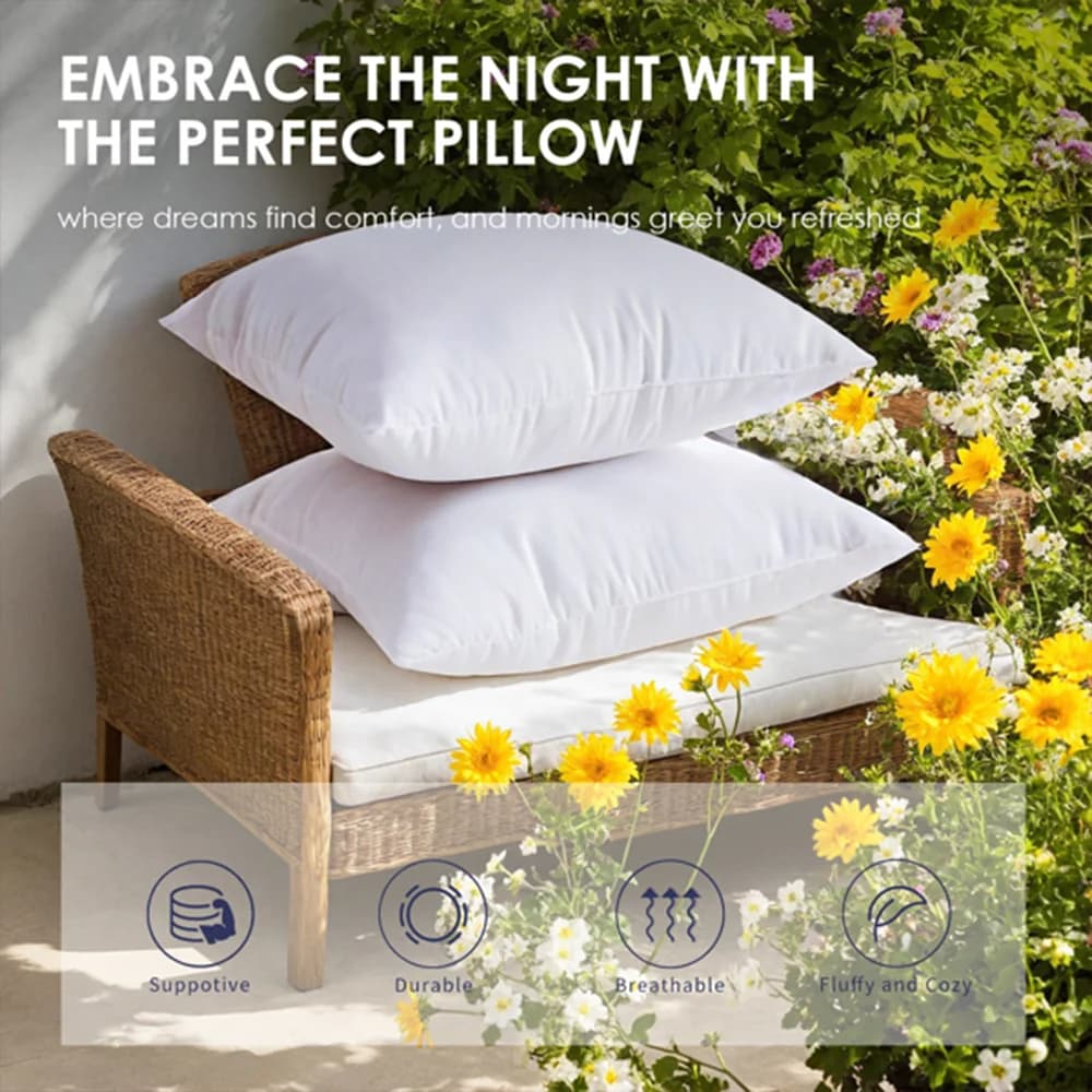 2 cuscini quadrati bianchi adatti per cuscini da letto, cuscini per divano, cuscini da patio, inserti per cuscini, traspiranti 18*18/20*20 pollici
