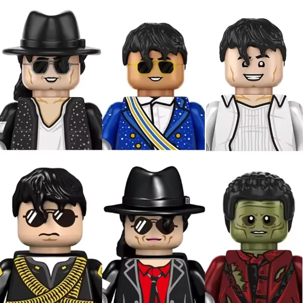 King Or Pop MJ Michael Cospaly Mini Assembly Action Assembly Puzzle Building Blocks Gifts Halloween Gifts
