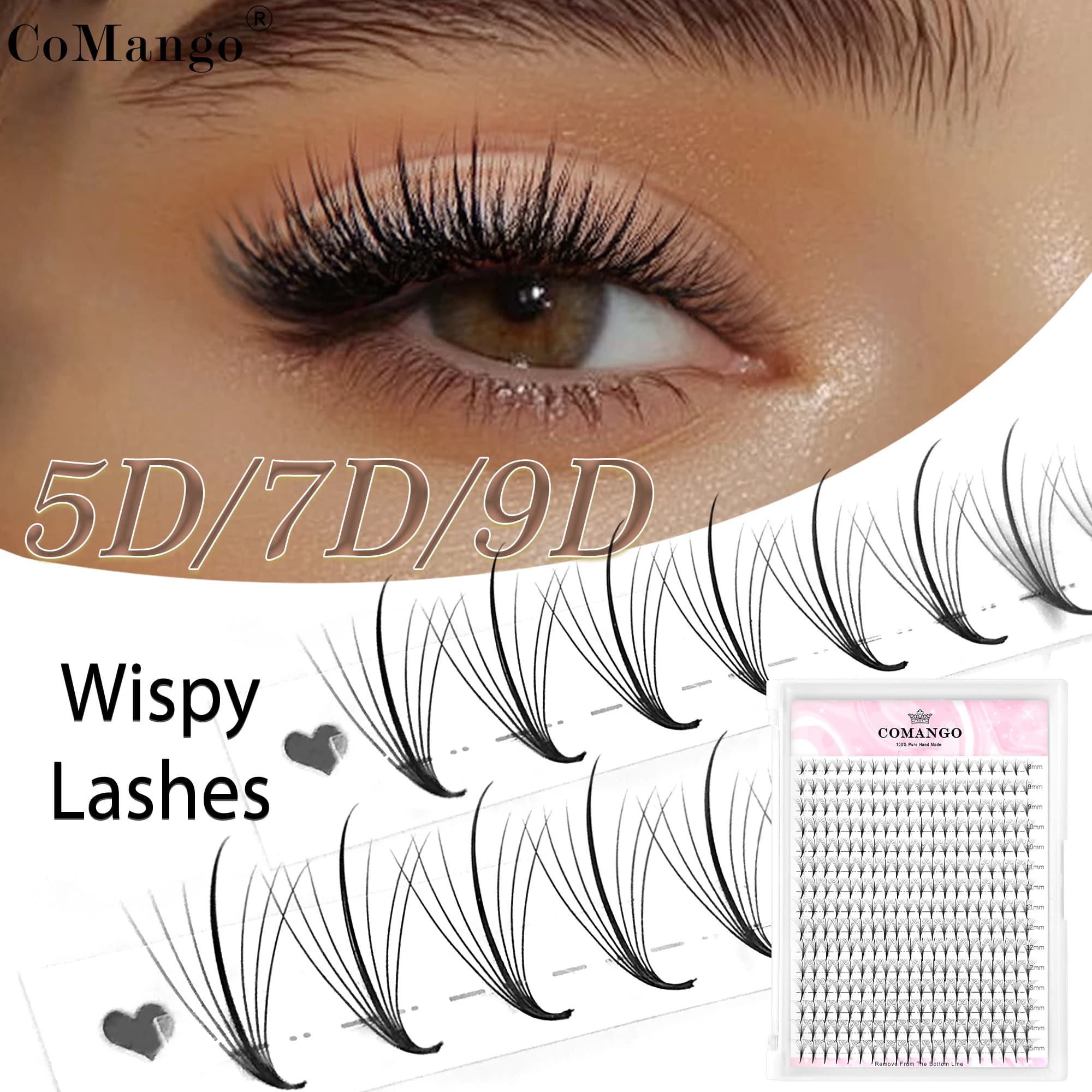 300fans premade fan 5/7/9D pointed base extension eyelashes 15rows natural volume eyelashes makeup wholesale