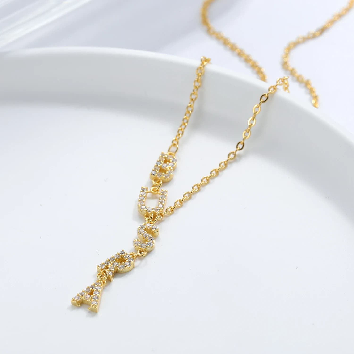 Collana Y personalizzata Nome Collane con gocce Nomi personalizzati Girocollo Gioielli Lariat Nome Ciondolo Collana da donna Regalo per le donne