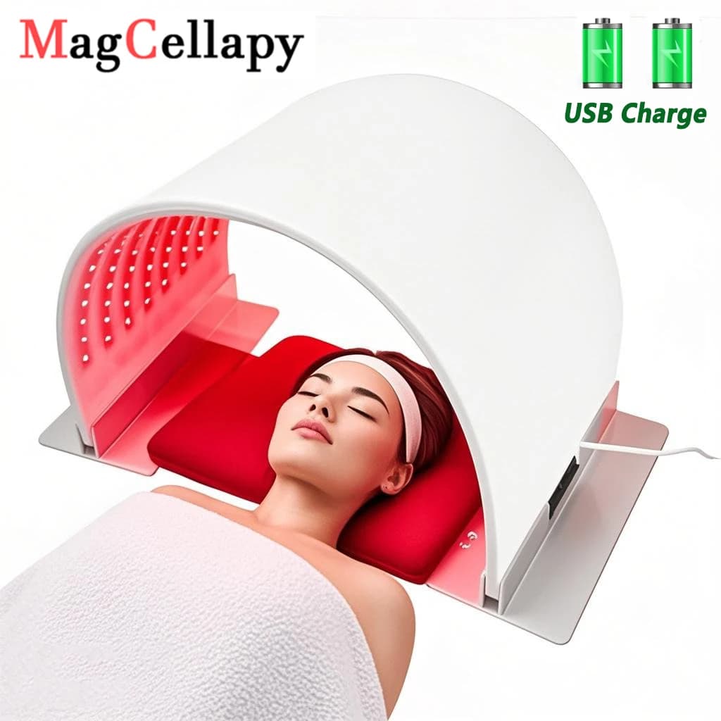 Maschera Facciale Cosmetica PDT a 7 Colori, Strumento di Bellezza per la Cura della Pelle con Fototerapia, 240 Perle Luminose per Rassodare la Pelle