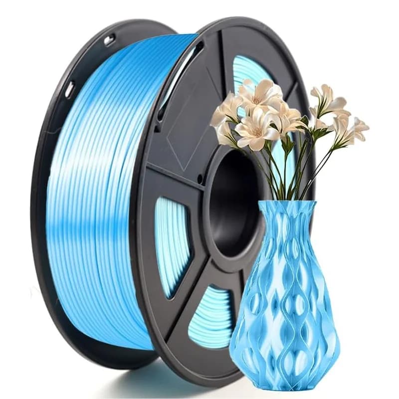 Filamento PLA 1.75mm per Stampante 3D con Superficie Lucida, Filamento PLA Effetto Seta 250g, Blu, Verde, Rosso, Bianco, Oro, Argento, Nero