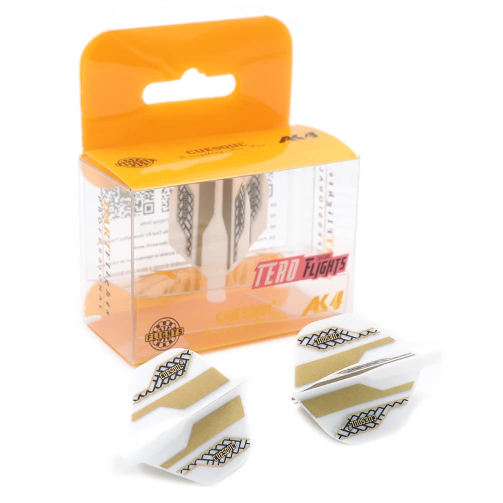 CUESOUL TERO AK4 Dart voli forma Standard nuovo lancio, Set di 3-bianco