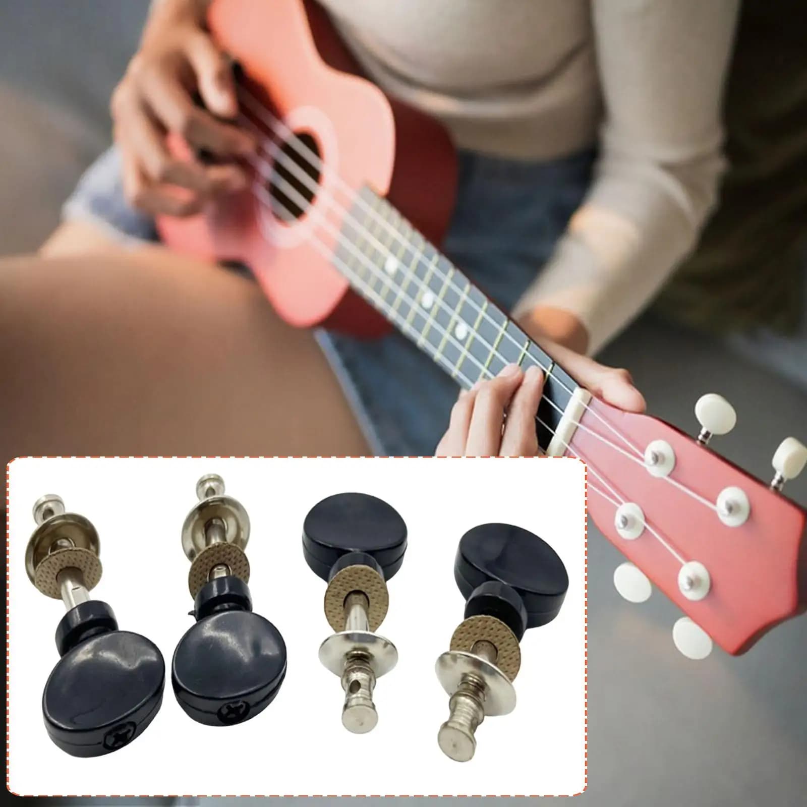 Set di 4 Piroli di Accordatura per Ukulele, Parti Fai-da-Te Facili da Installare, Meccanismi di Accordatura per Banjo, Accessori per Ukulele