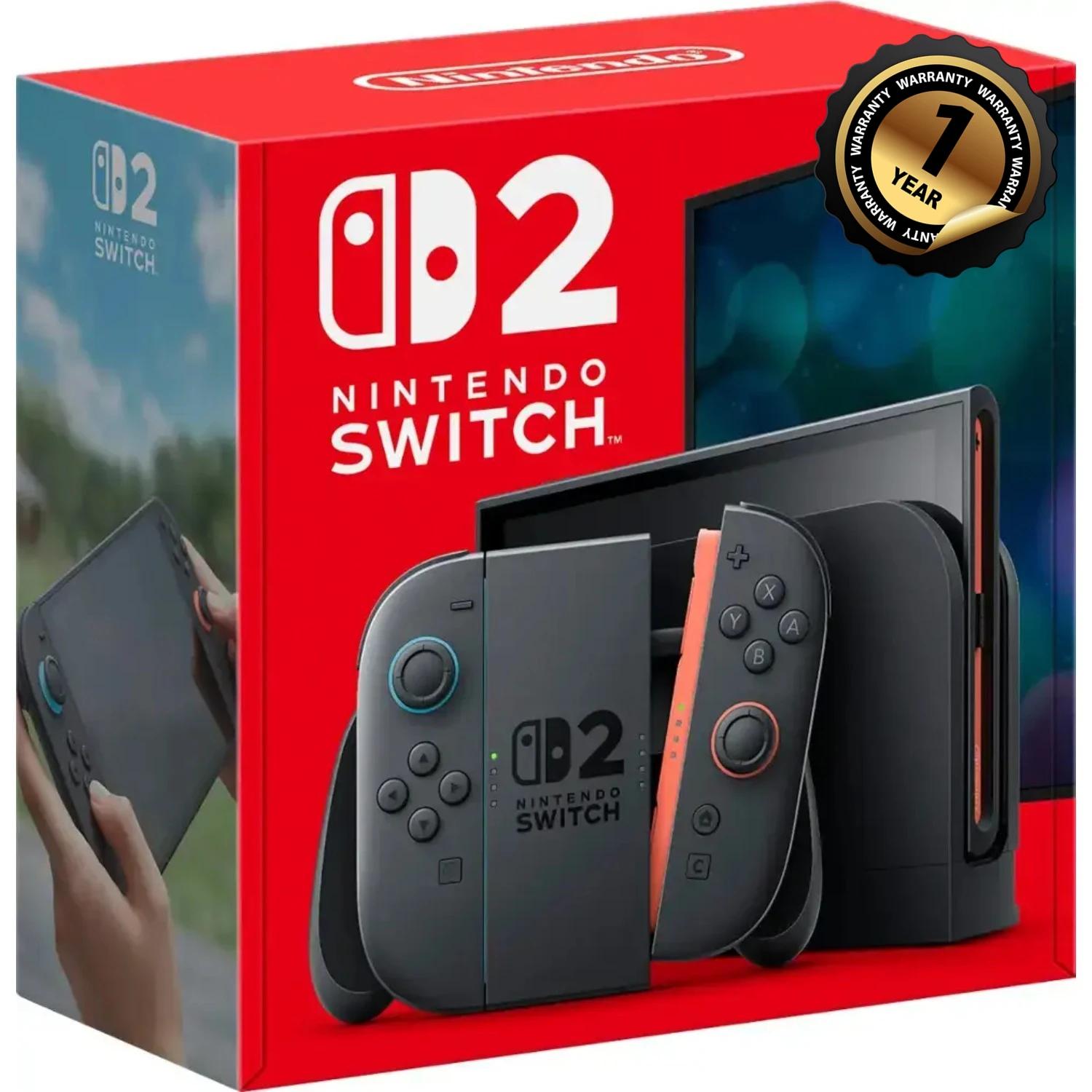 Console Nintendo Switch 2-Version Hong Kong (HK Charger with Adapter from HK to US), with Micro SD card Switch 2-Version HK
