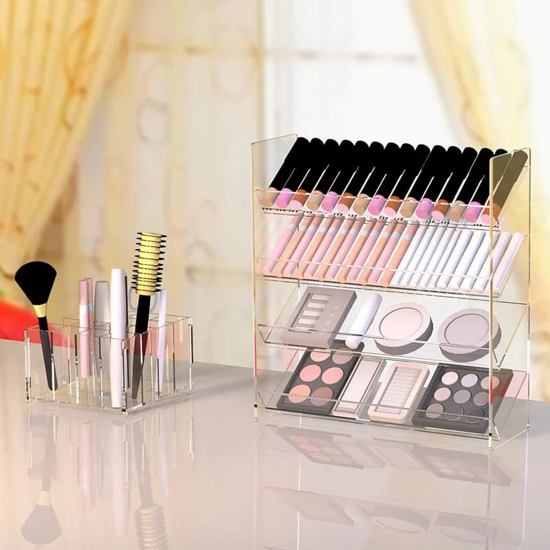 4/5/6 Layer Acrylic Display for Transparent Powder Shade Tray Fad Rack For Cosmetic Organization