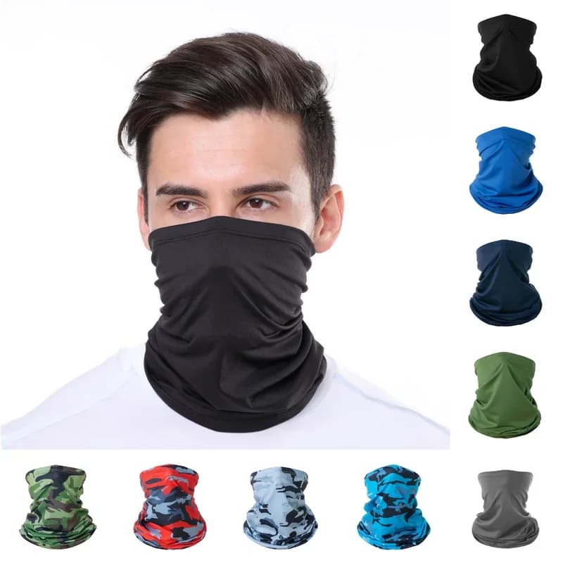 Maschera da ciclismo Assorbe il sudore Traspirante Pesca Allenamento Sport UV Sciarpa per il viso Ghetta per il collo Bandana estiva per il viso in seta di ghiaccio Uomo Wome