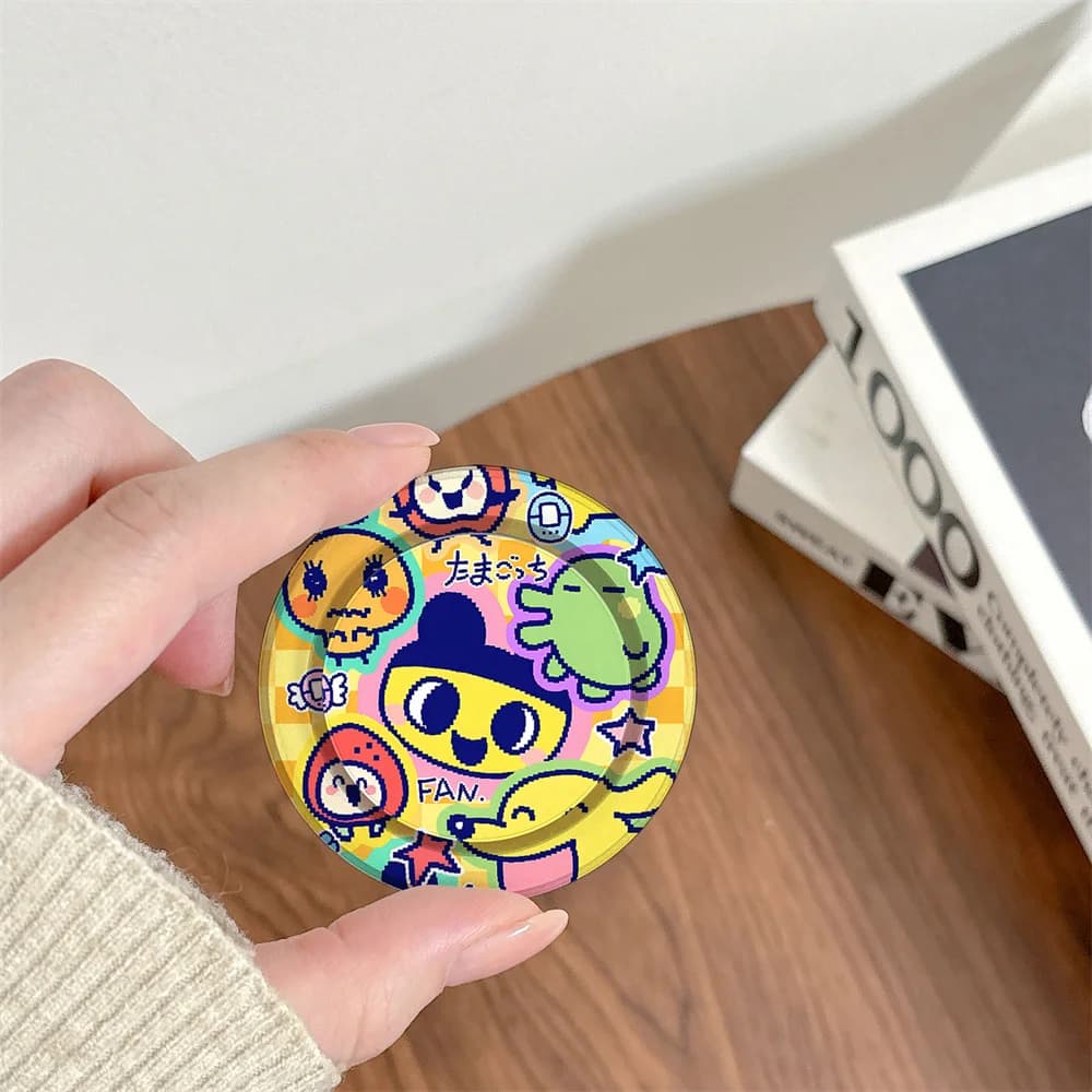 Kawaii INS Retro Tamagotchi MagSafe Telescopic Magnetic Phone Stand Adjustable Bracket For All Magnetic Smartphones Girls Nostal