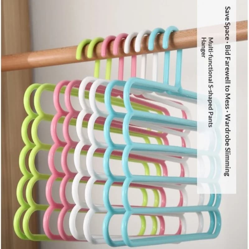 5‑Layer Multi‑Functional Pants Hanger Space‑Saving Closet Storage Rack For Trousers Scarf Clothes Organizer