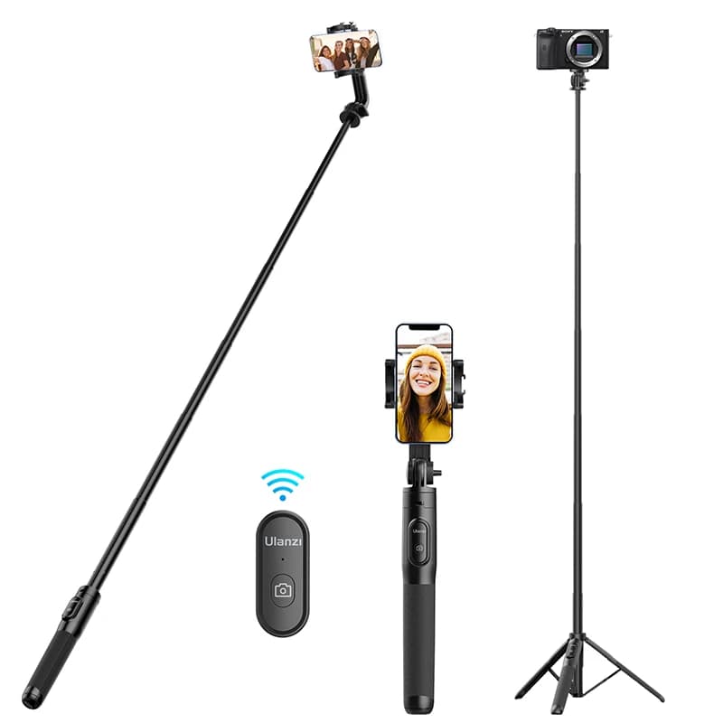 Ulanzi SK-03 telecomando senza fili treppiede Selfie Stick estendere Max 1.6m con supporto per telefono a 360 ° adattatore a vite da 1/4 ''per Vlog