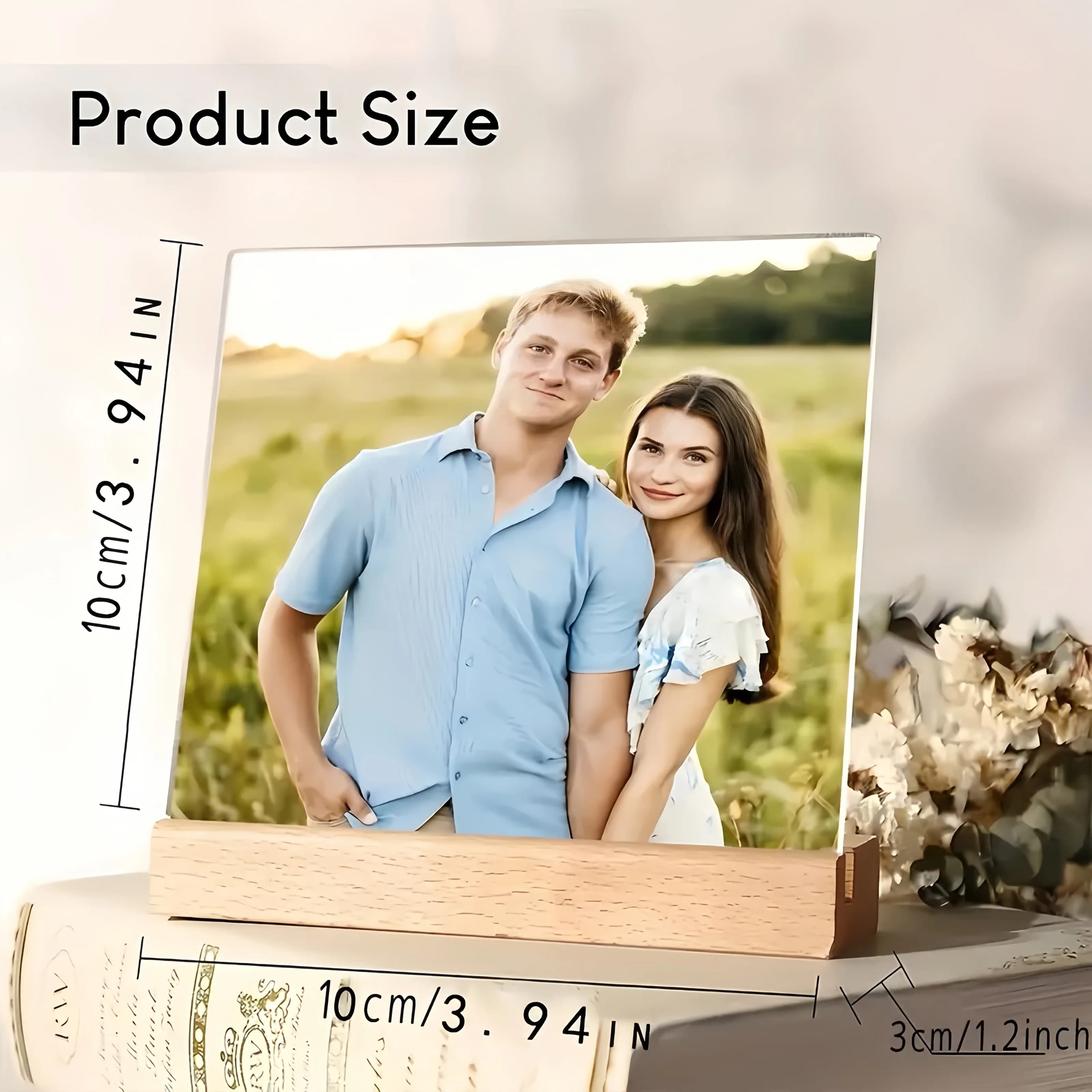 Suitable for all seasons, 2D flat design, 1 personalized acrylic plaque, perfect as an anniversary gift for couples
