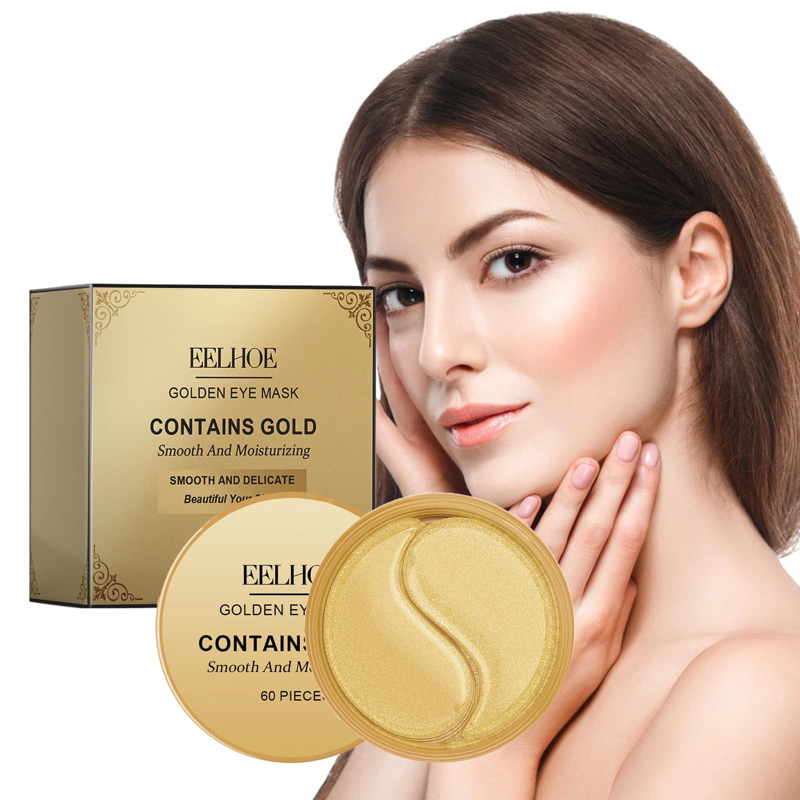 Eelhoe 60 pcs Collagen Stringer Eye Mask Hydrate Eye Skin Care Improve eye bags Dissolvency Thin lines Remove eyewear Eye mask