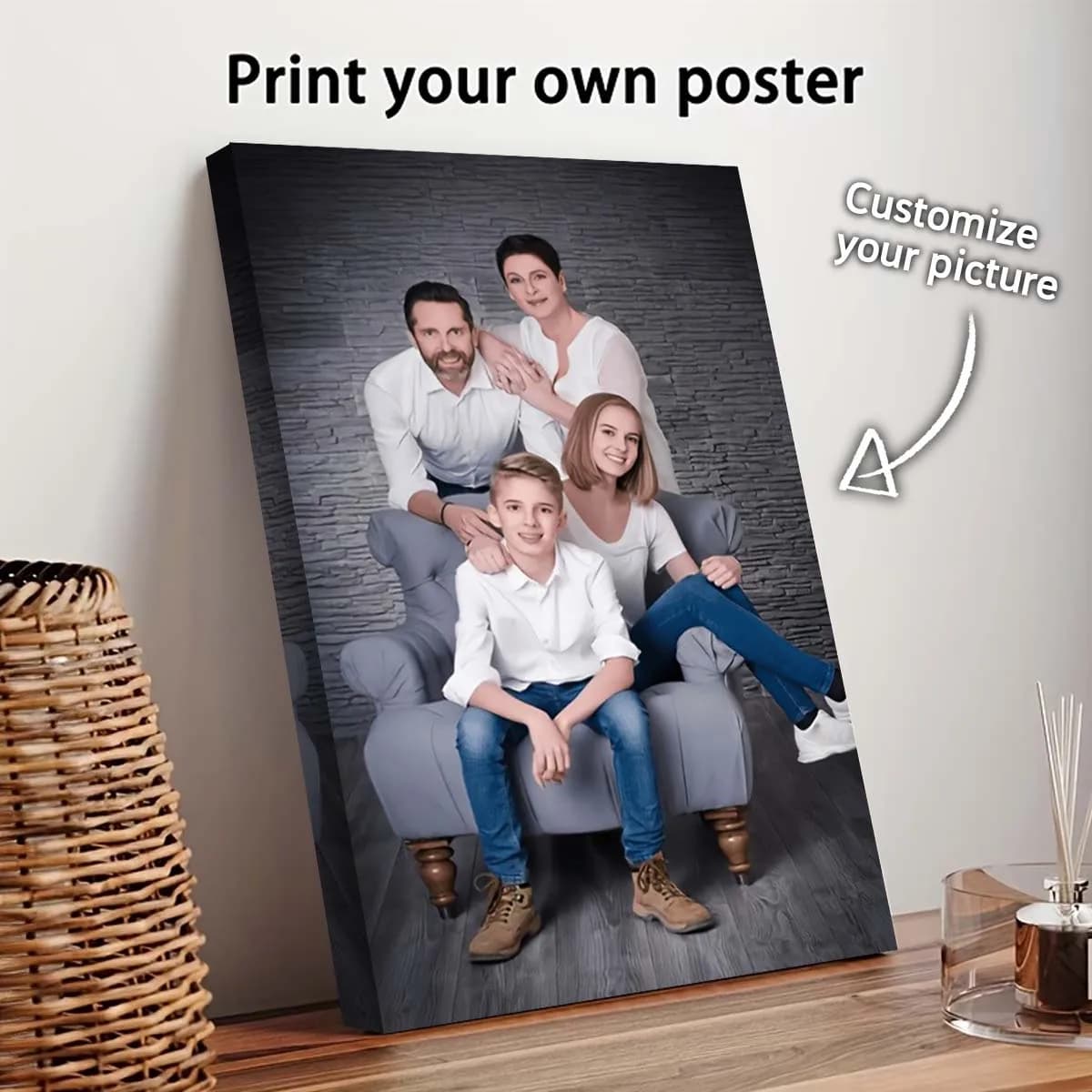 Custom Frameless Canvas Prints - Personalized Photo Wall Art for Weddings, Graduations, and Family Portraits