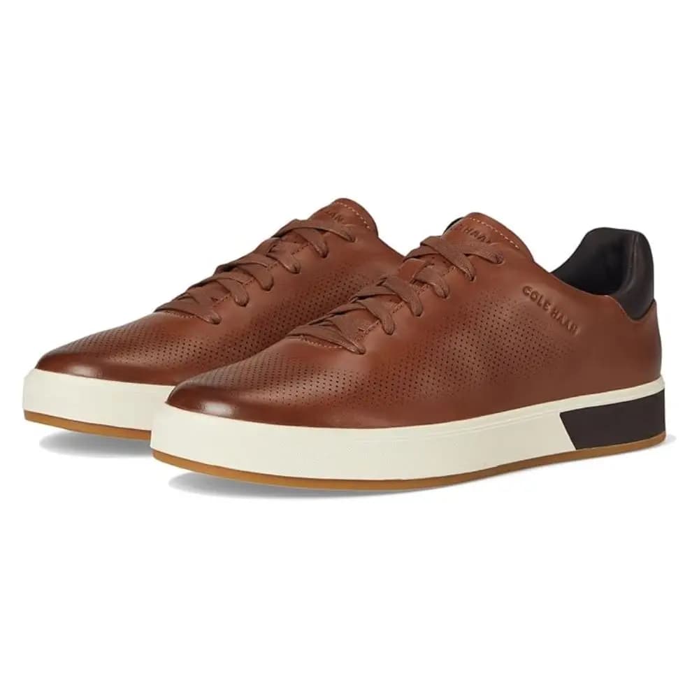 Sneakers da uomo in pelle marrone con suola bianca e nera – Taglie 11, 11.5, 12, 13 | Scarpe Casual Eleganti e Comode con Lacci