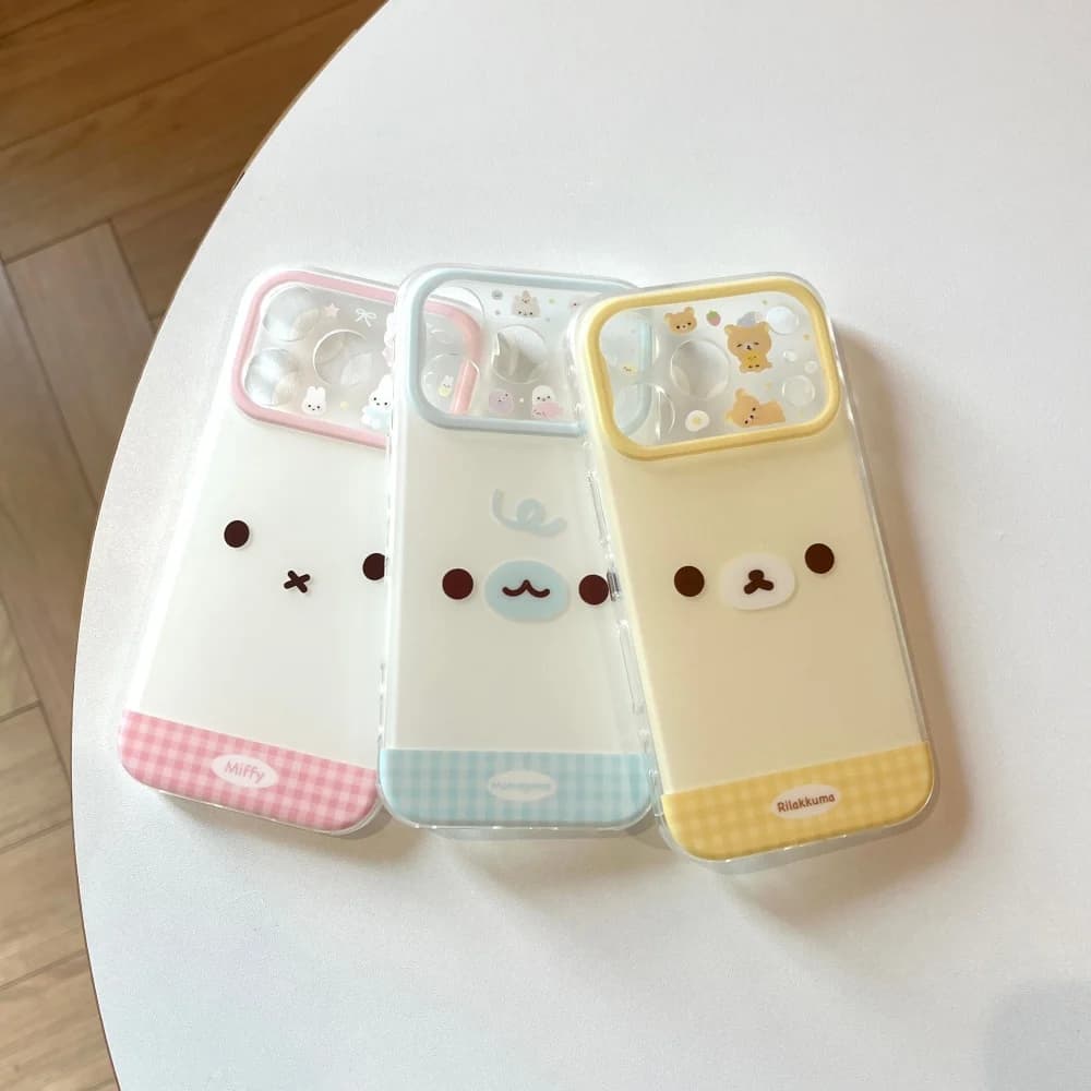 Custodia per telefono con coniglio carino con linea di volti grandi per iPhone 17 16 ProMax 14 15Pro custodia protettiva nuova custodia protettiva antiurto alla moda