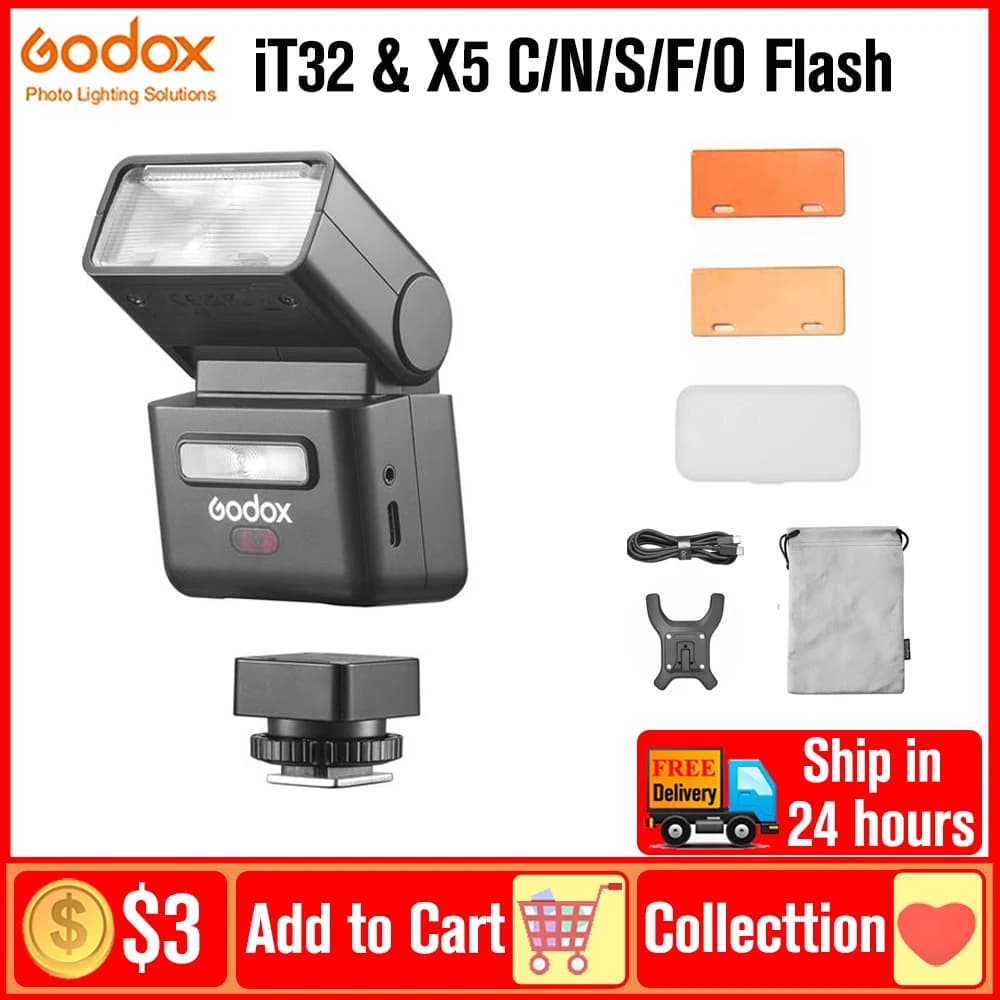 Godox iT32 X5 C/N/S/F/O TTL iFlash Flash per fotocamera Flash tascabile HSS 2.4G Flash wireless per Canon Sony Nikon Olympus Fujifilm
