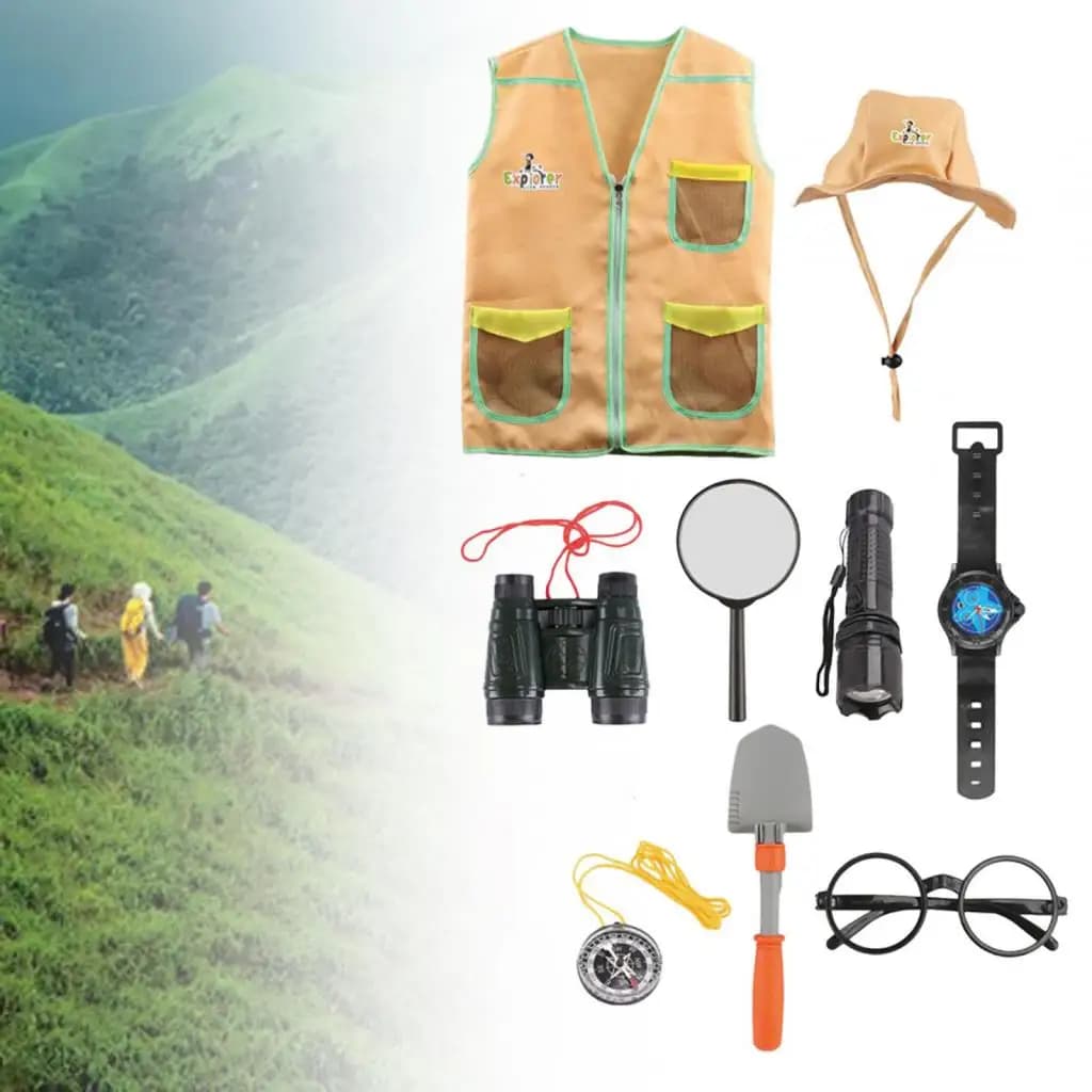 Kit di avventure all'aria aperta per bambini Kit di avventure per esplorazione all'aperto per bambini Set di costumi da esploratore di ruolo per bambini
